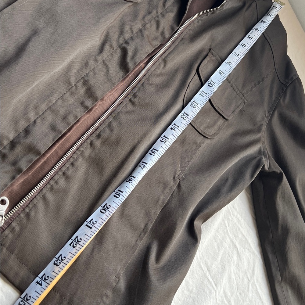 Sleek nylon cotton moto jacket brown large by Stefanel Italy - Picture 10 of 11